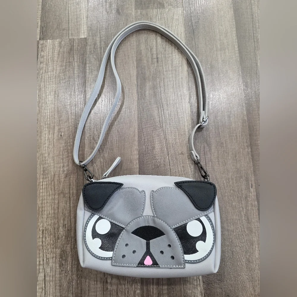BMC Pug Dog BULL Terrier Grey Dog Crossbody Bag Y2k Kawaii